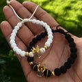 Set Pulseras Corona Rey y Reina – Blanca y Negra