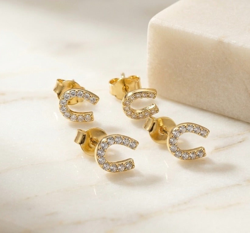 Topos Herradura de la Suerte con Micro-Circones – Oro Laminado 18K