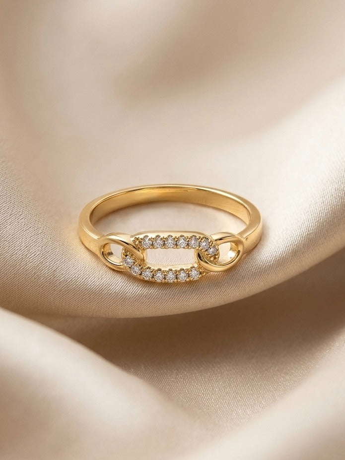 Anillo Figura Tiffany con Micro-Circones – Oro Laminado 18K